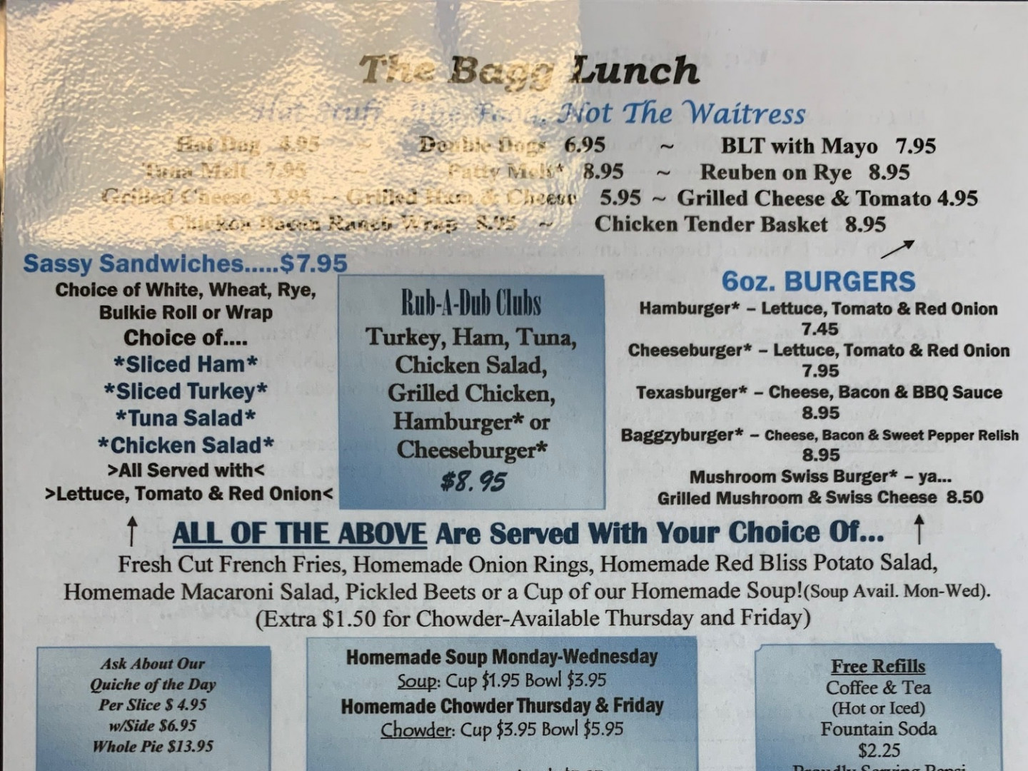 Lunch Menu: Manchester, NH | The Bagg Lunch LLC